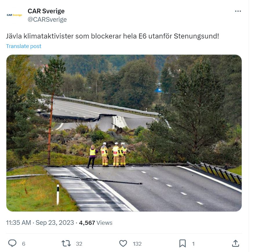 У Швеції через зсув обвалилася автомагістраль: фото — фото