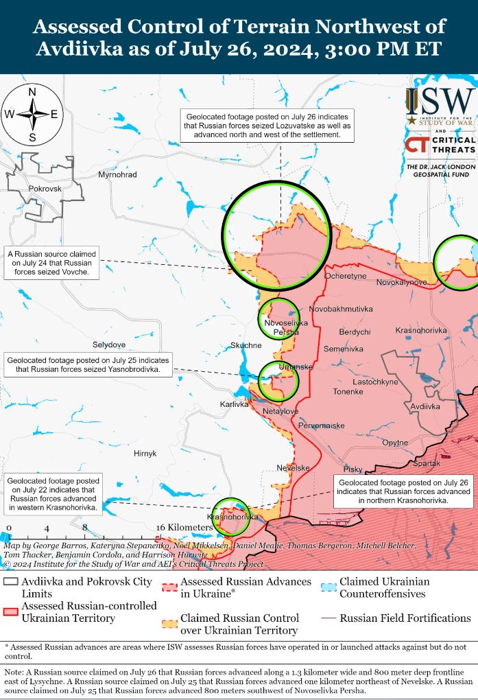 Російські війська просуваються в районі Авдіївки: ISW пише про захоплення двох населених пунктів — фото 1